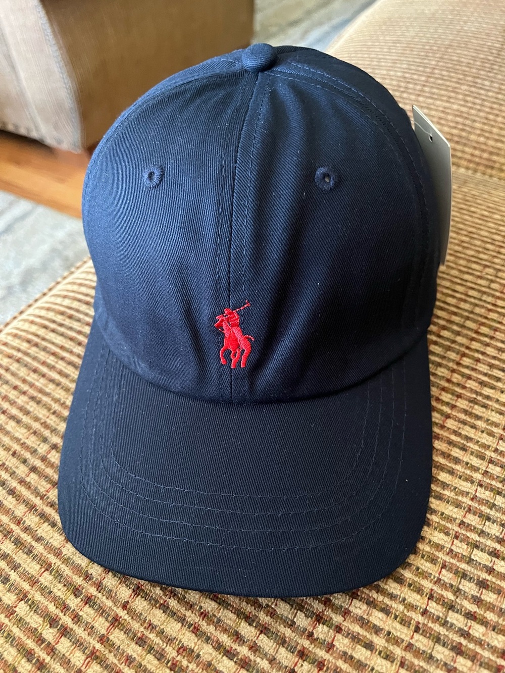 Ralph Lauren Navy Baseball Cap with Red Polo Pony